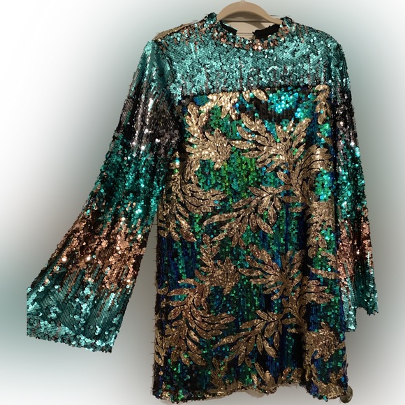 Nasty Gal Sequin Shift Mini Dress - Picture 1 of 4